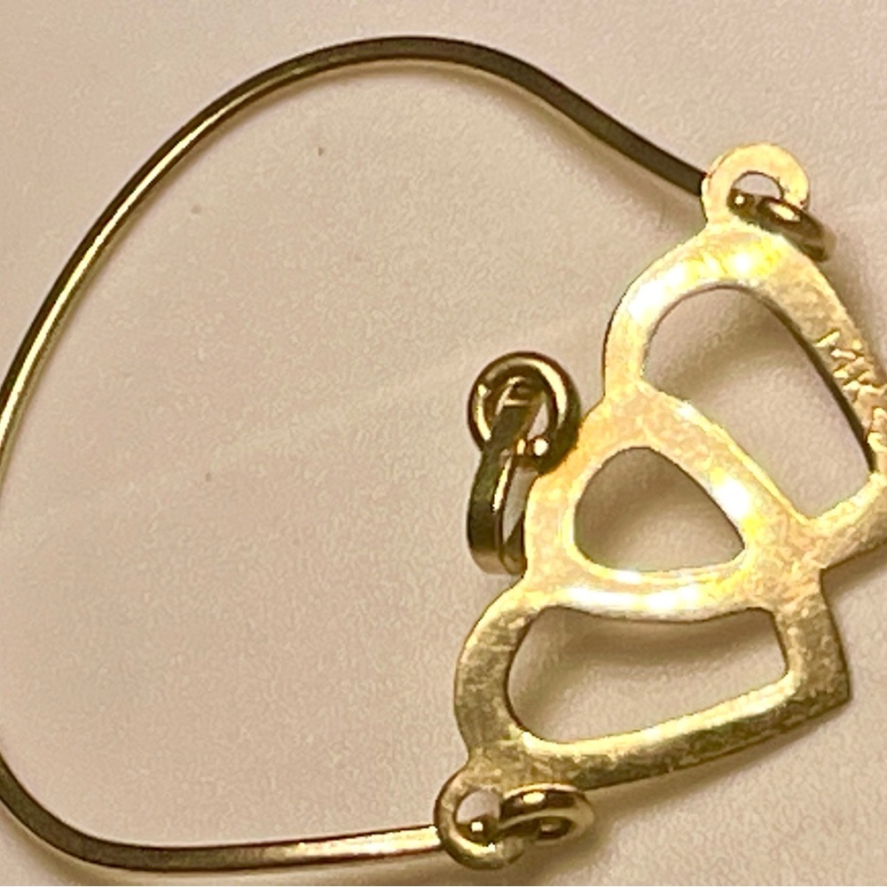 14K Solid Gold Double Heart Pendant 1.1 Grams Beautiful Token Of Love
